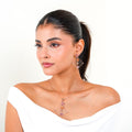Floral Geometric 925 Sterling Silver Rose Gold & Enamel Pendant Set with Drop Earrings (Pendant & Earrings Only)