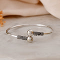 Dual Bead Oxidised Silver Bracelet