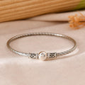 Arrow Design Silver Bangle Bracelet
