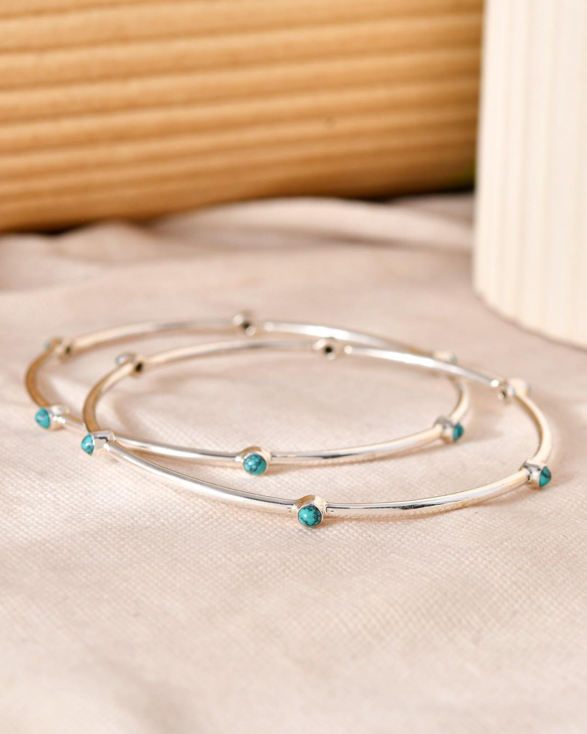 Round Turquoise Stone Bangle