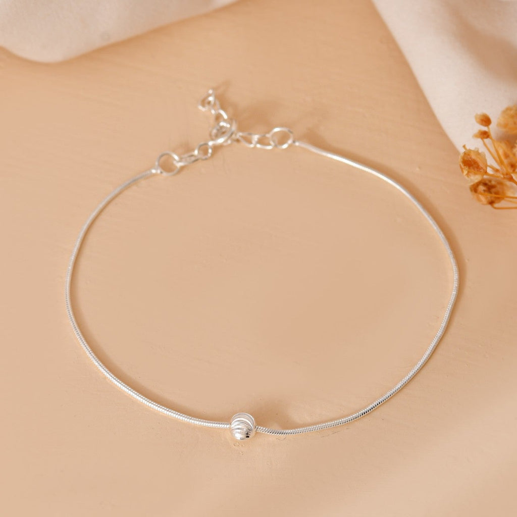 Minimal Textured Silver Bracelet