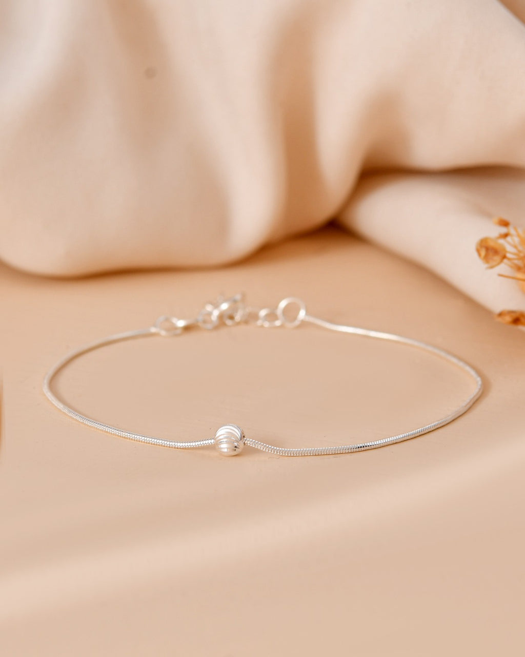 Minimal Textured Silver Bracelet