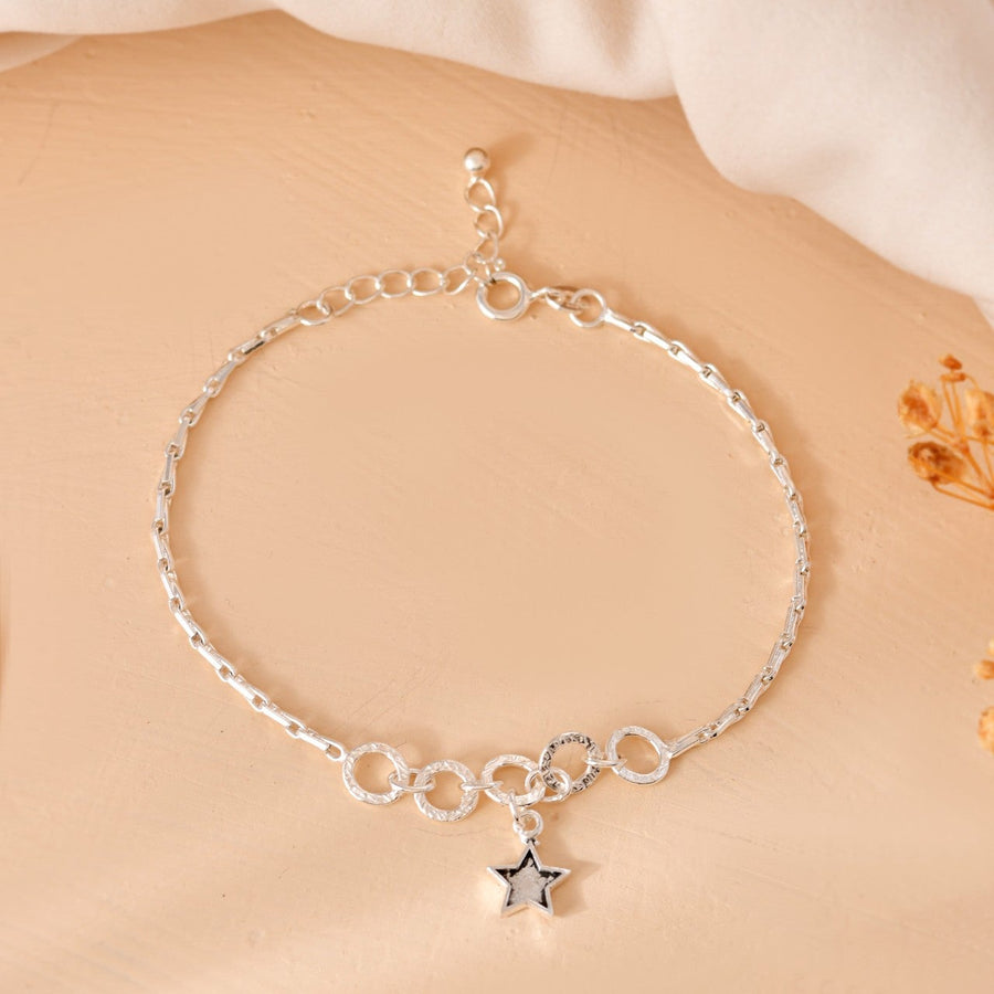 Star Charm Link Silver Bracelet