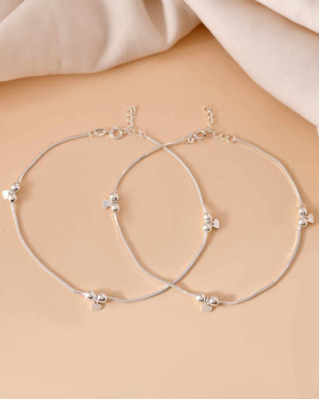 MInimal Silver Anklet With Delicate Centre Charm