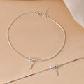 Minimal Silver Anklet with Dangling Charm