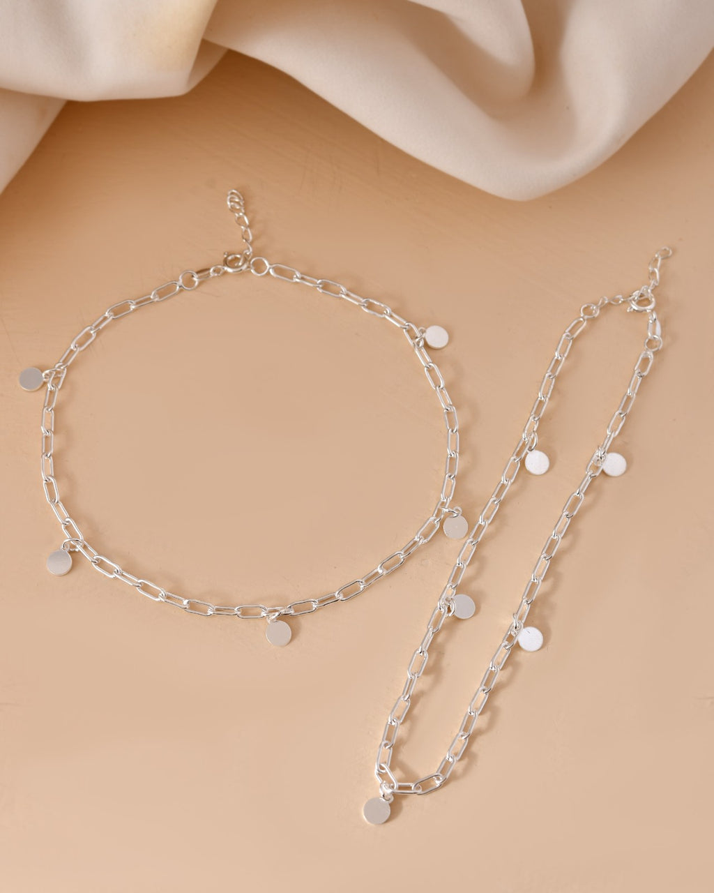 Disc Charm Link Chain Anklet