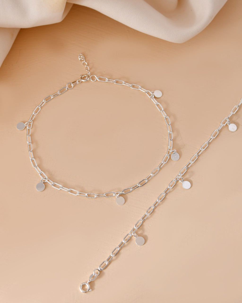 Disc Charm Link Chain Anklet