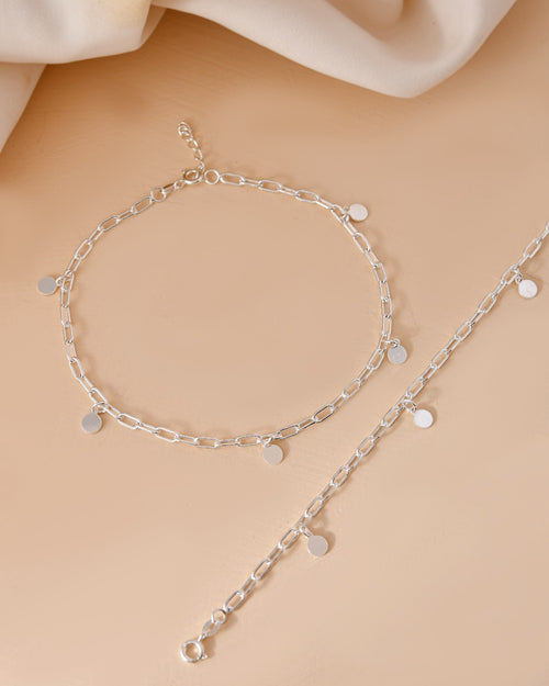 Disc Charm Link Chain Anklet