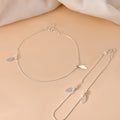 Minimal Leaf Charm Anklet