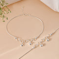 Interlinked Circle & Heart Charm Silver Anklet