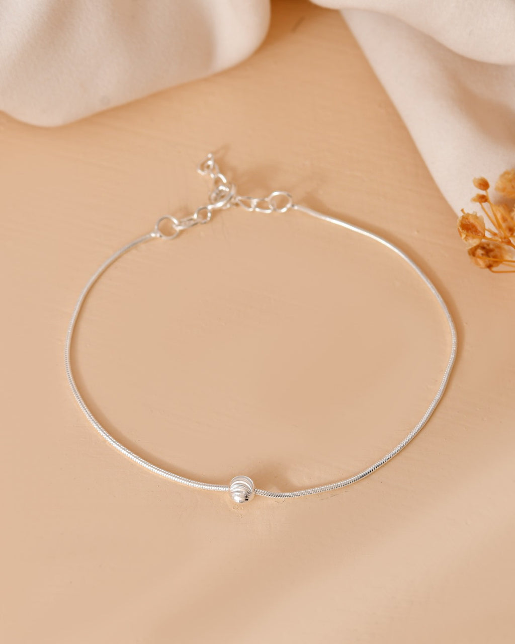 Minimal Textured Silver Bracelet