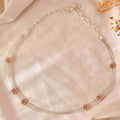 Delicate 925 Silver Multi-Strand Chain with Rose Gold Beaded Flower Accents