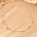 Delicate 925 Silver Layered Cable Chain with Textured Rose Gold Capsule Accents