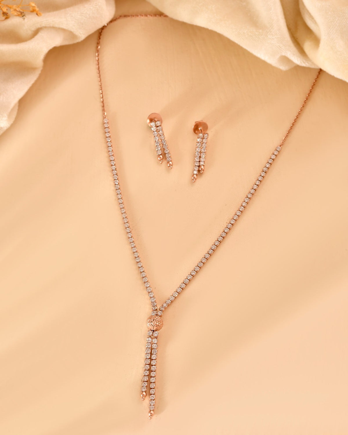 Lariat Necklace Set (Necklace with Matching Drop Earrings)
