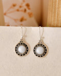 Handcrafted 925 Silver Pearl Circular Drop Earrings